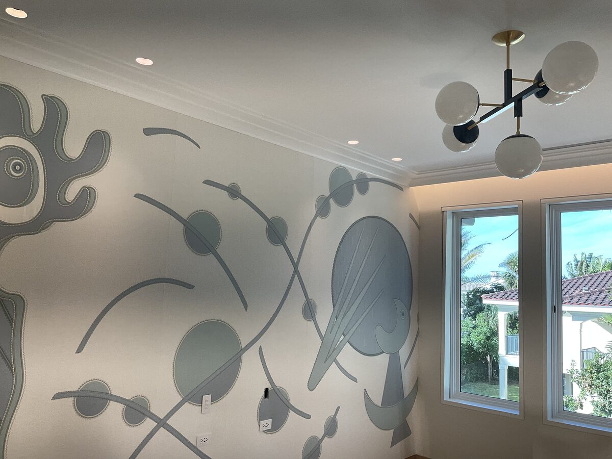 Hand-painted accent wall mural