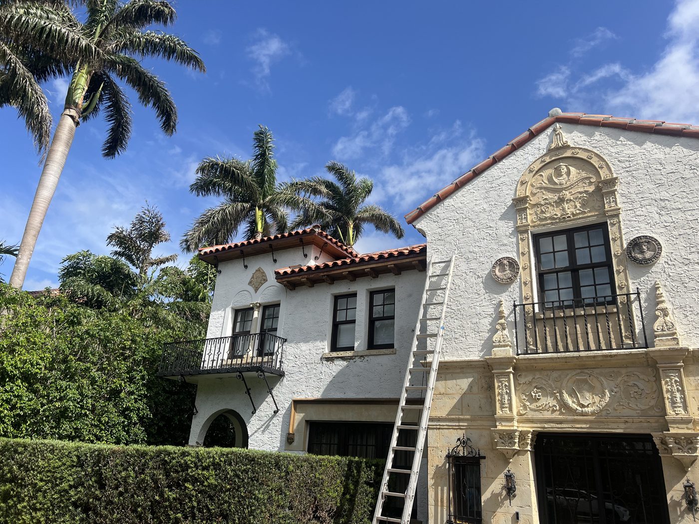 Mediterranean villa exterior repaint in progress